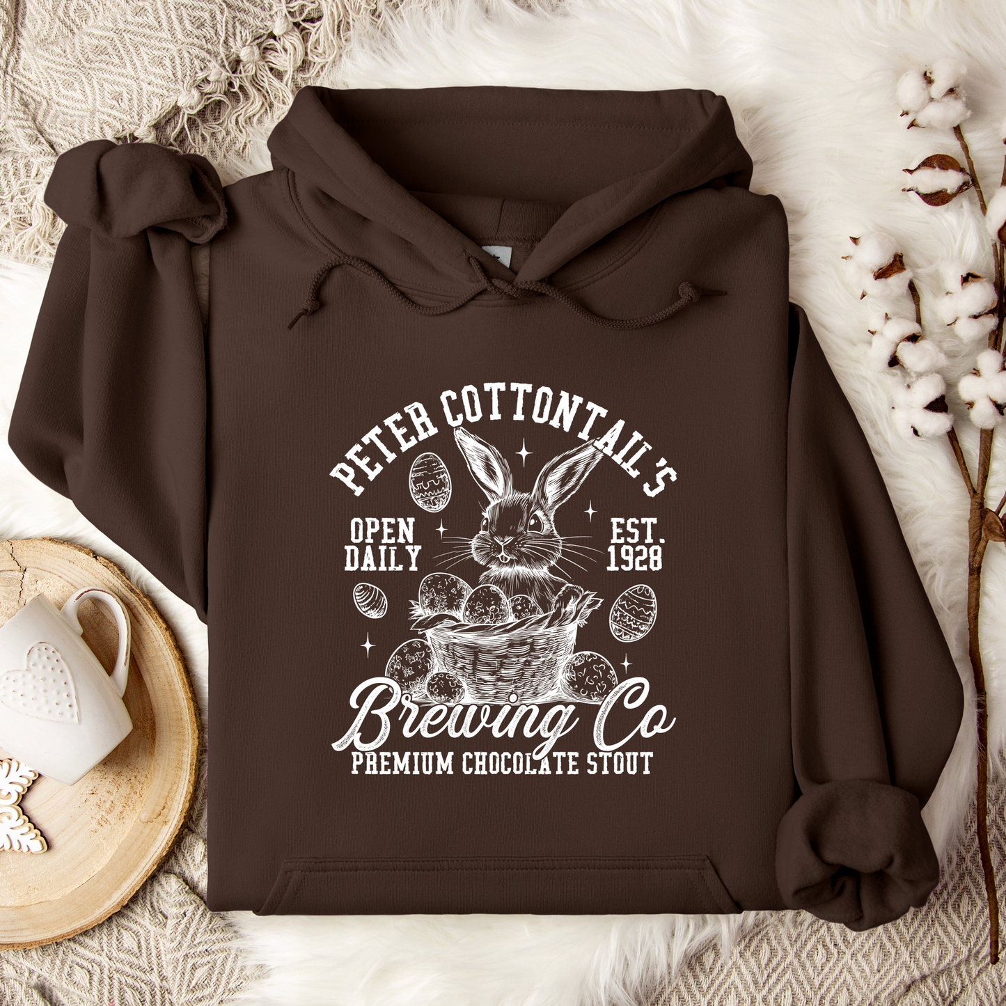 Peter Cottontail's Brewing Co. Hoodie - Cozy Graphic Sweatshirt