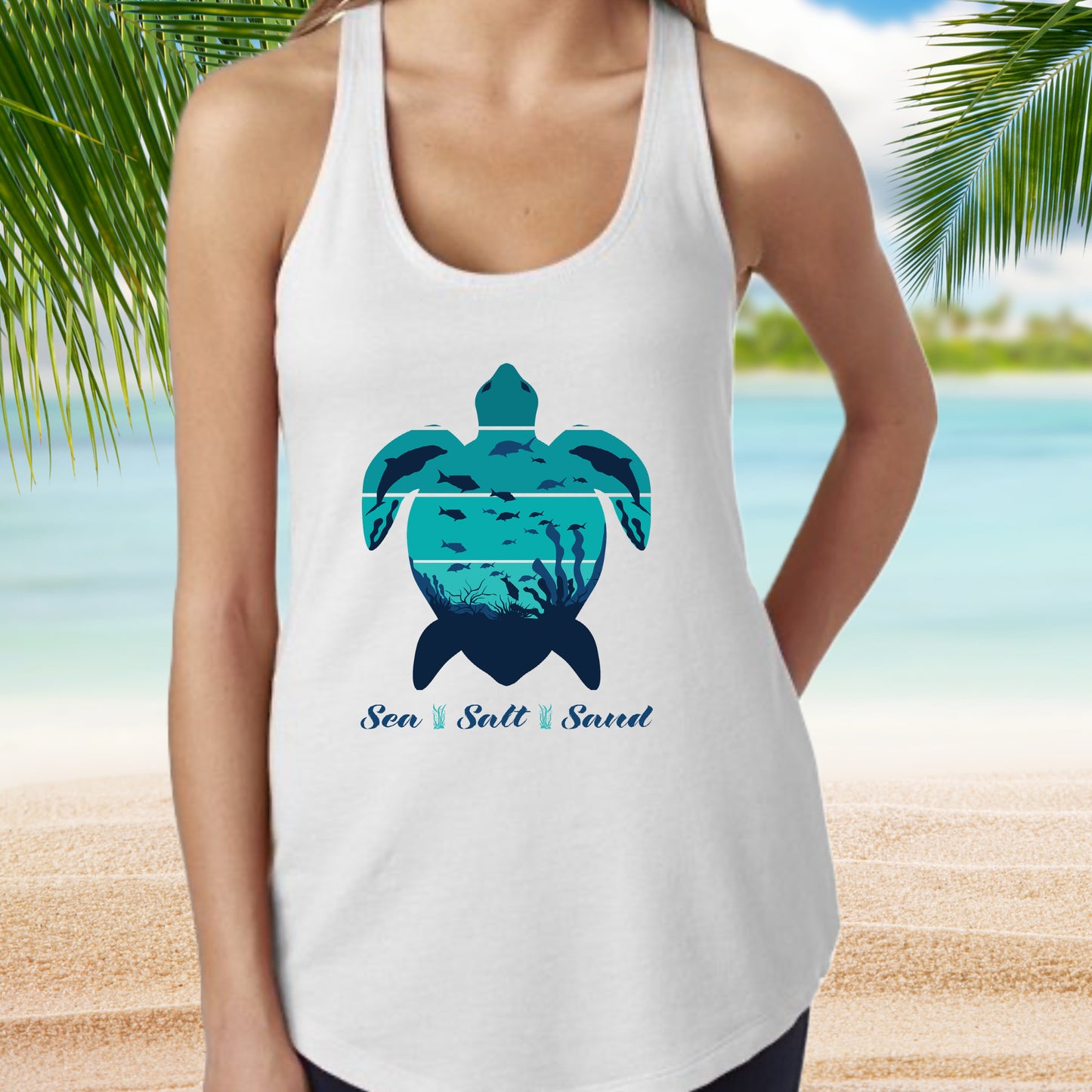 Sea Salt Sand Tank Top For Salt Life Tank Top For Beach Top For Sea Turtle Tank Top For Ocean Lovers Shirt For Summer Tank