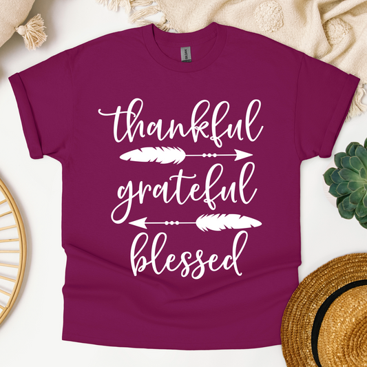 Thankful T-Shirt For Grateful TShirt For Blessed T Shirt