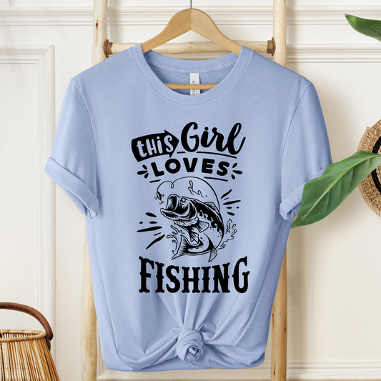 This Girl Loves Fishing T-Shirt For Outdoorsy T Shirt For Lady Angler TShirt