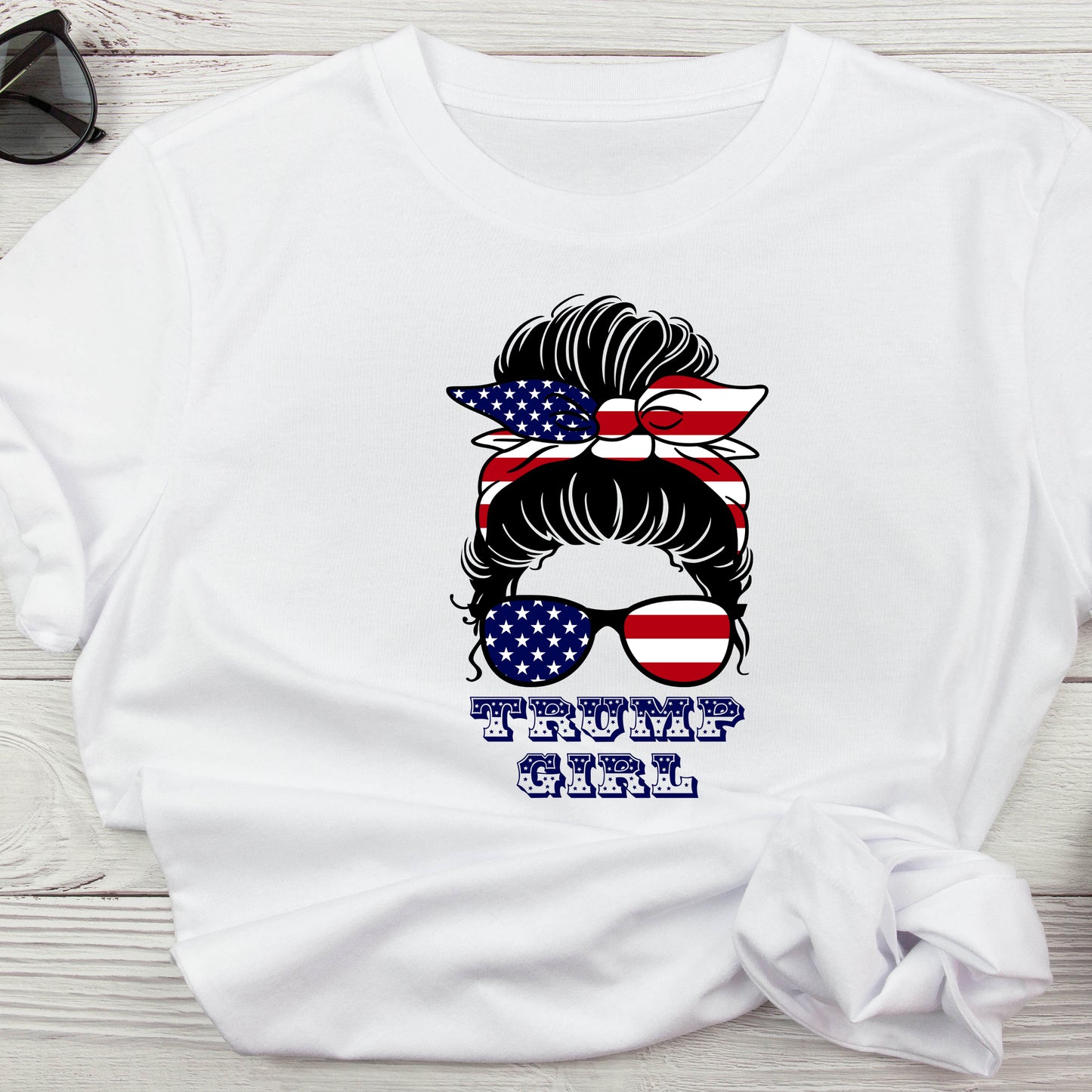 Trump Girl T-Shirt Conservative TShirt Patriotic Shirt For Conservative Women Messy Bun T Shirt Mother's Day Gift Conservative Gift Idea