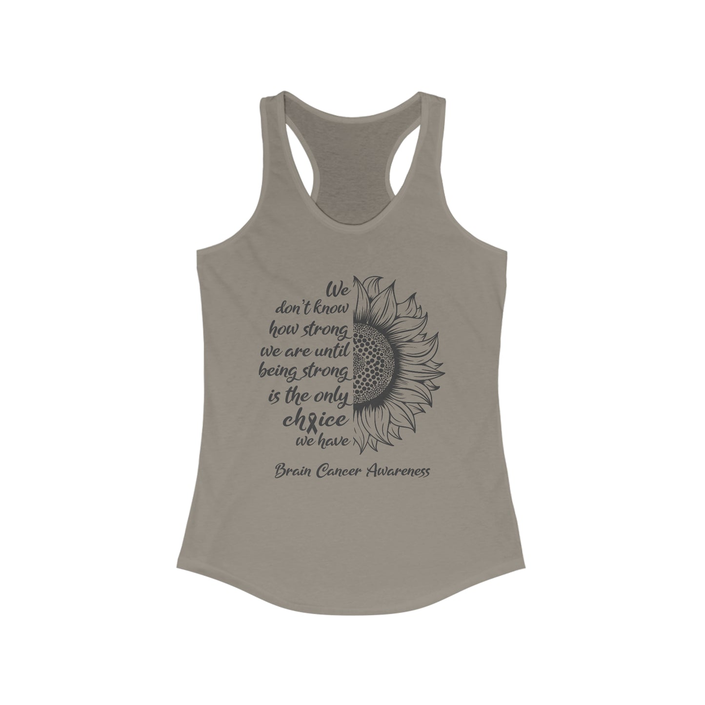 Brain Cancer Awareness Tank Top For Fight Brain Cancer With Sunflower Message