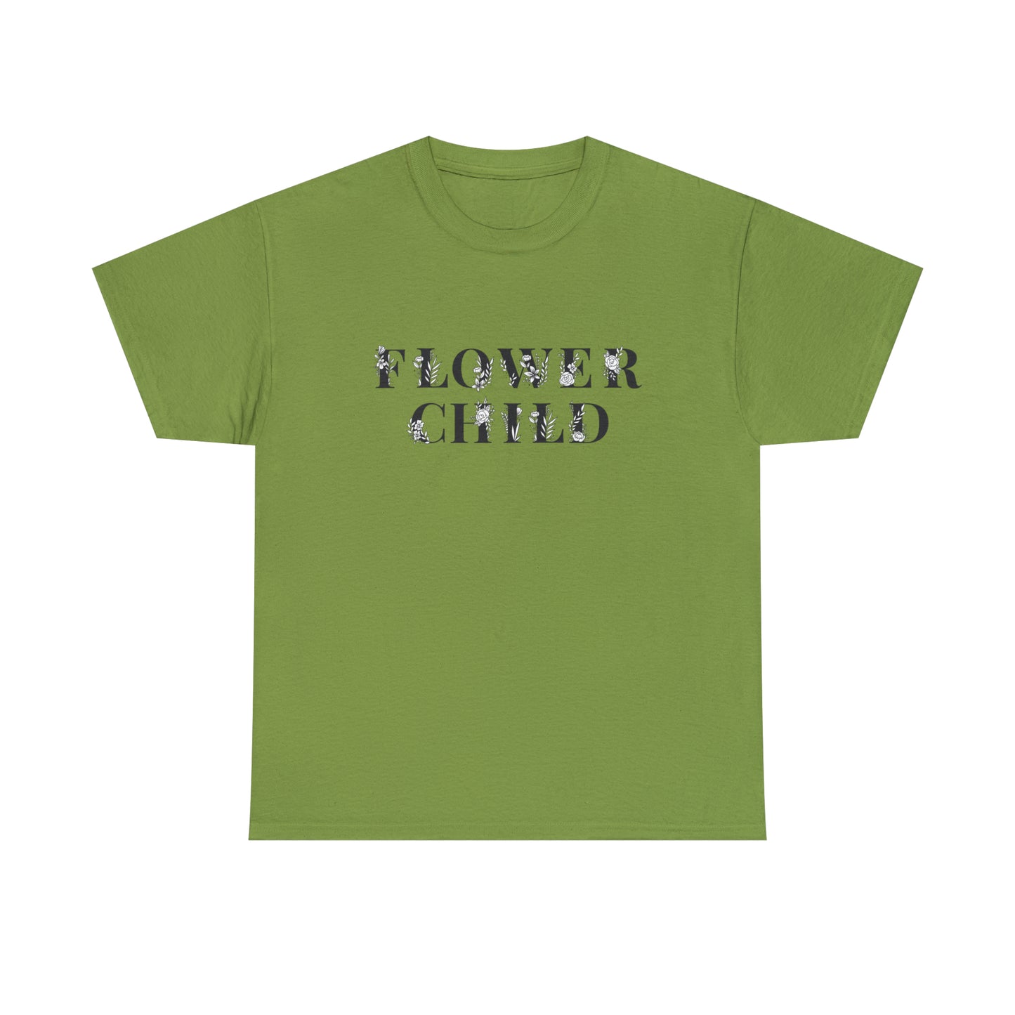 Floral T-Shirt For Flower Child T Shirt For Hippy TShirt Botanical T-Shirt For Woman Floral Lettering Shirt