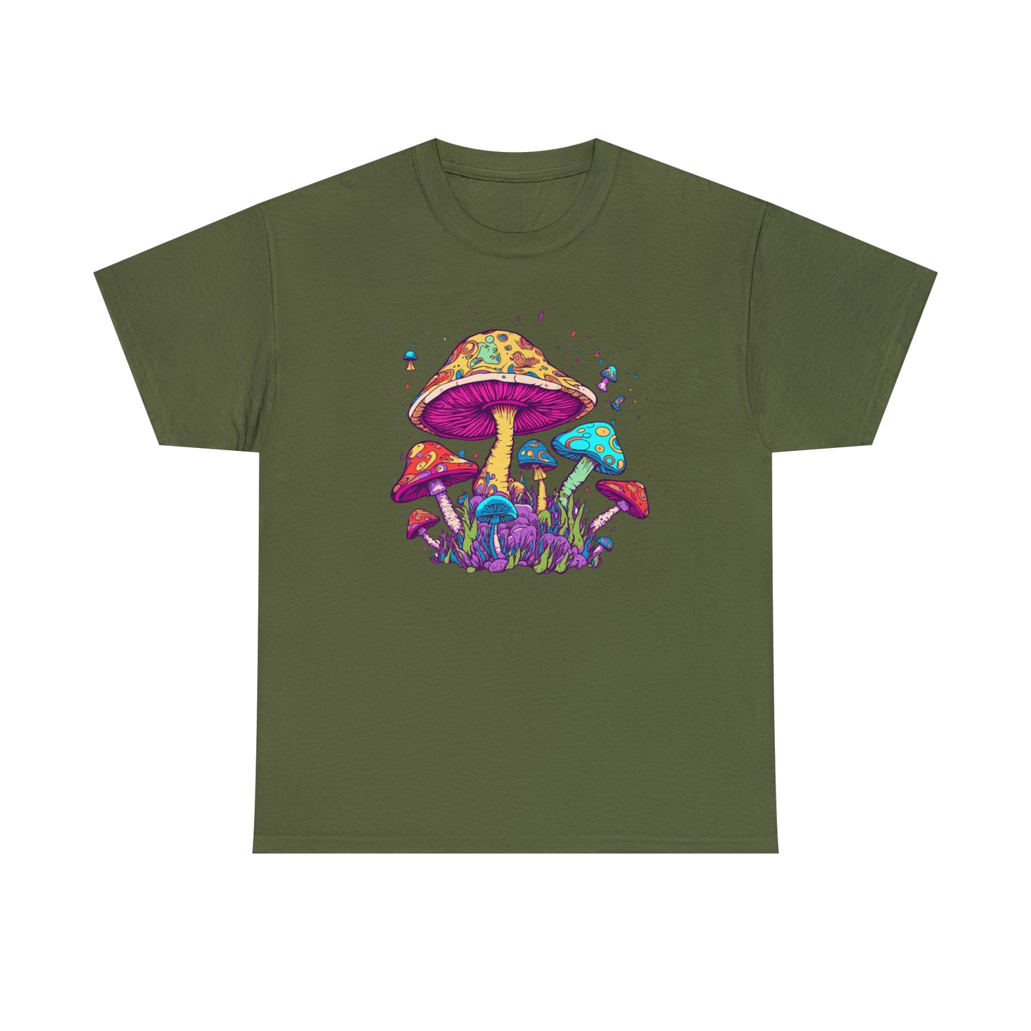 Mushrooms T-Shirt With Psychedelic Mushrooms TShirt For Neon Shrooms T Shirt With Colorful Mushrooms Tee For Hippy Shirt For Groovy Fungi Shirt